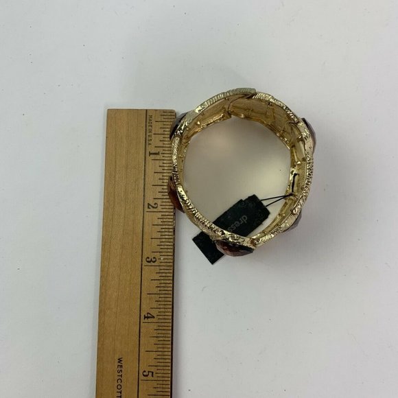 Dressbarn Textured Gold Tone Faceted Bracelet New - Picture 7 of 7
